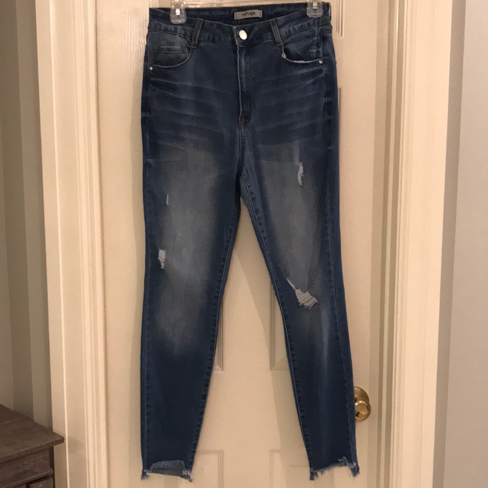 Distressed High-Rise Refuge Jeans